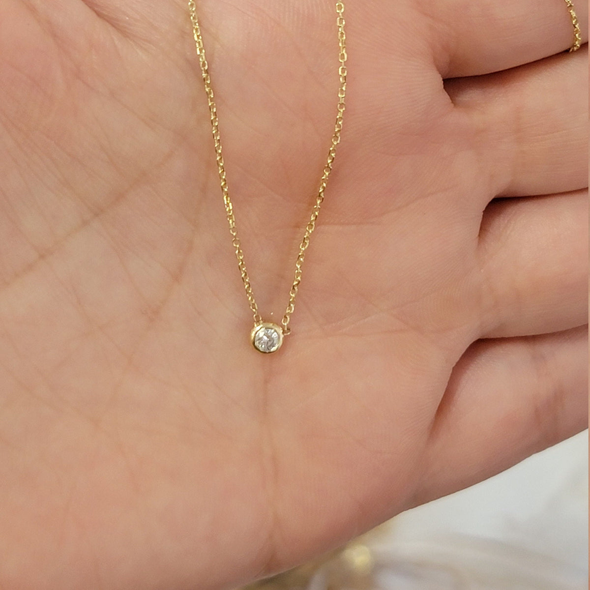 Diamond Necklace, Solitaire Necklace, Minimalist Necklace, Charm Necklace, Gold Necklace, Necklace for Women, Dainty Necklace