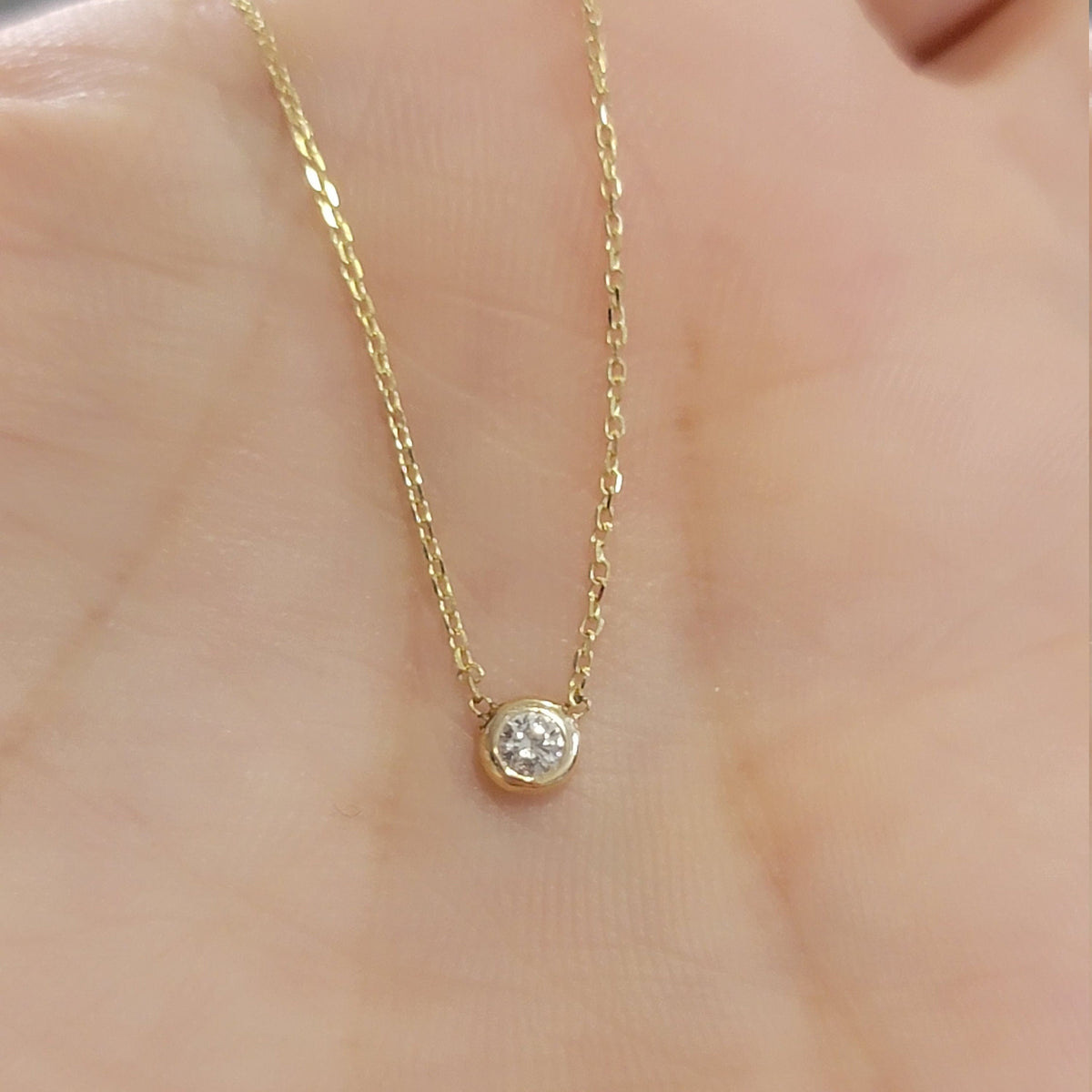 Diamond Necklace, Solitaire Necklace, Minimalist Necklace, Charm Necklace, Gold Necklace, Necklace for Women, Dainty Necklace