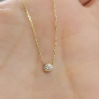 Diamond Necklace, Solitaire Necklace, Minimalist Necklace, Charm Necklace, Gold Necklace, Necklace for Women, Dainty Necklace