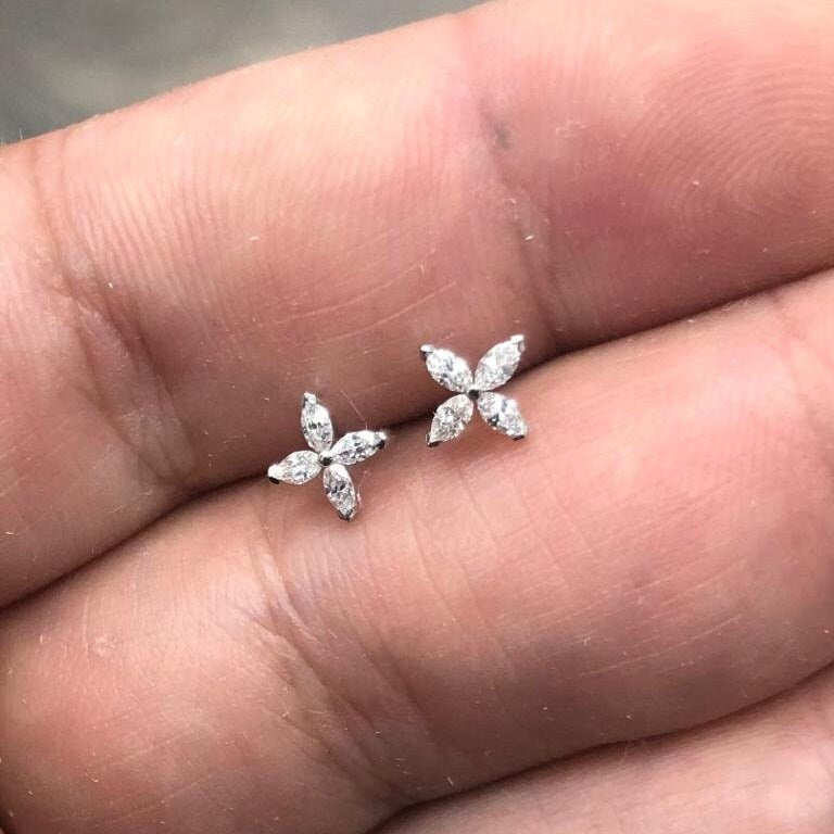 Minimalist Marquise Diamond  Earrings