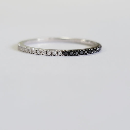 Black and White Diamond Infinity  Wedding Ring