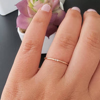 Minimalist Ring, Diamond Ring, 14k Gold Ring, Diamond Wedding Ring, Stackable Rings, Diamond Wedding Band, 14k Rose Gold Band, Dainty Ring