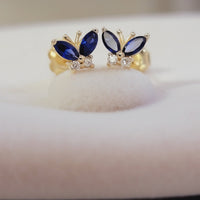 Sapphire Butterfly Stud Earrings