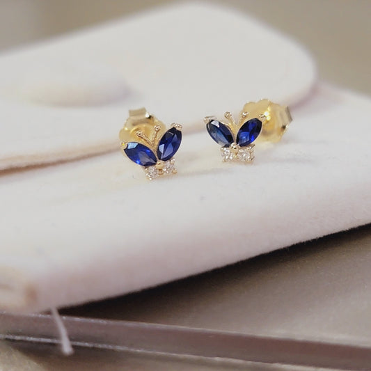 Sapphire Butterfly Stud Earrings