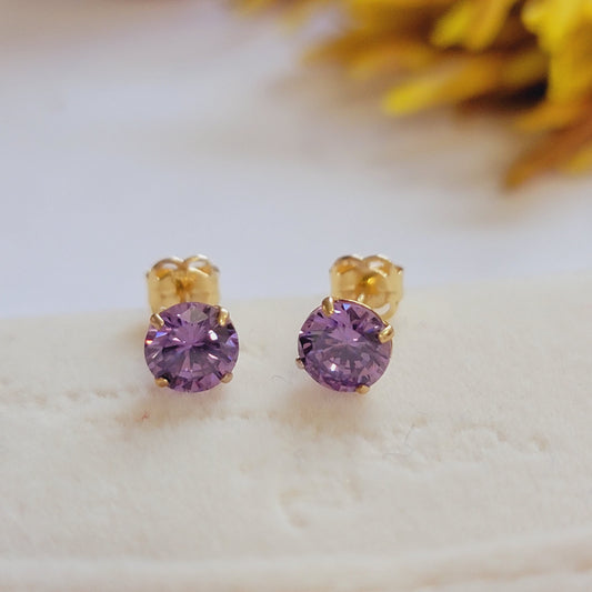 Amethyst Earrings in 14k Gold