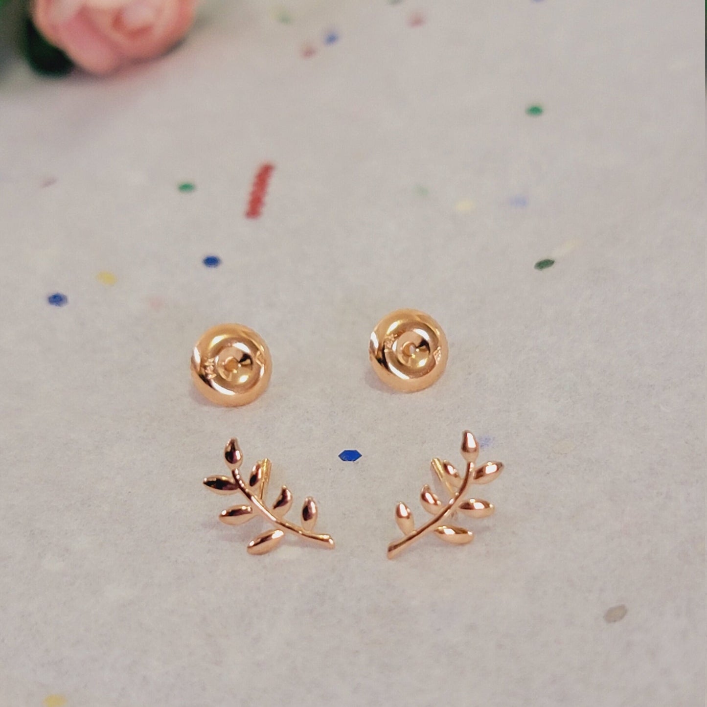 14k Gold Leaf Branch Earrings