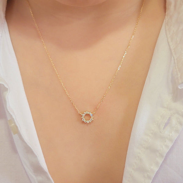 Diamond Circle Necklace