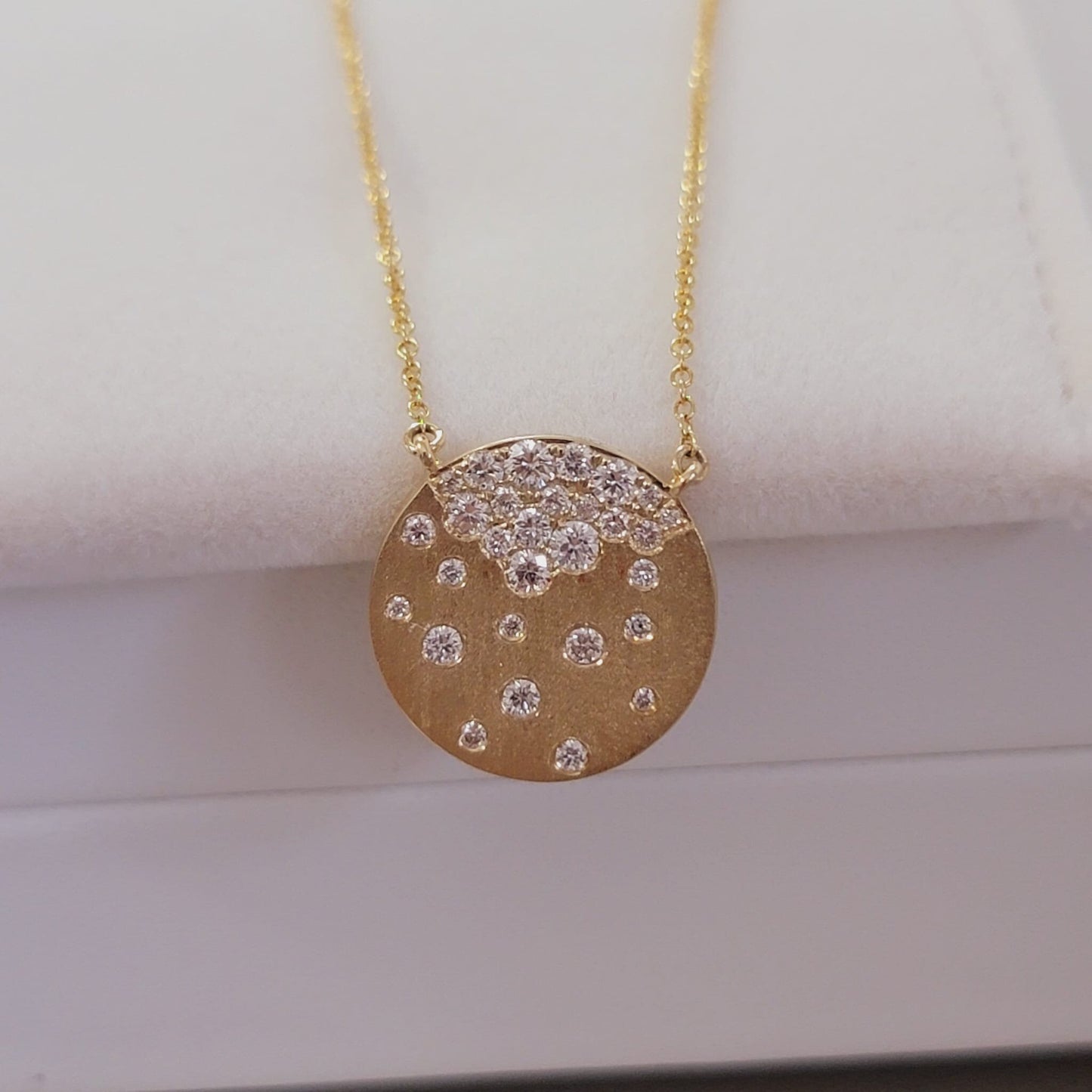 Diamond Sprinkle Disc Necklace