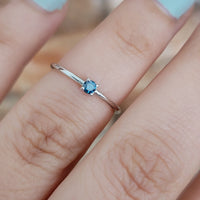 Blue Diamond Solitaire Ring