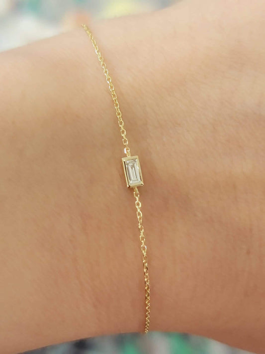 One Diamond Baguette Bracelet