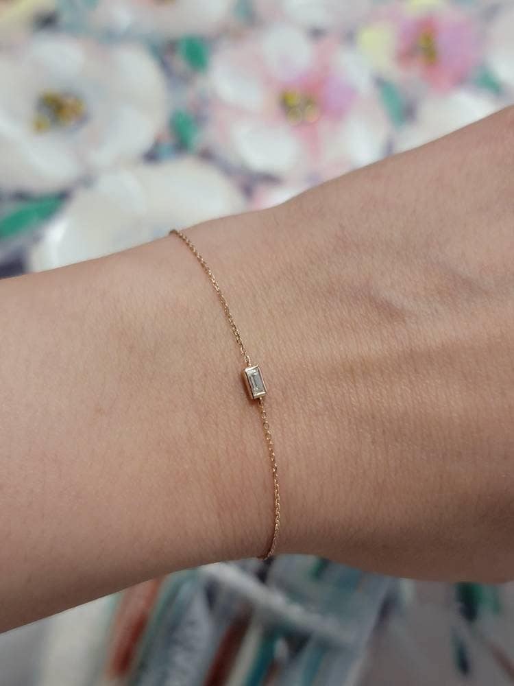 One Diamond Baguette Bracelet