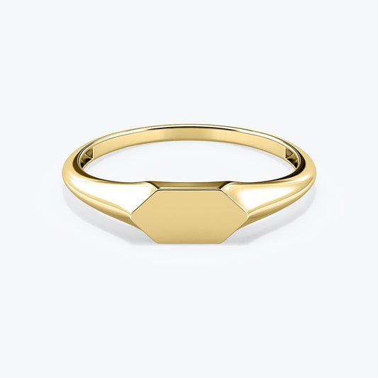 14k solid gold signet ring women's