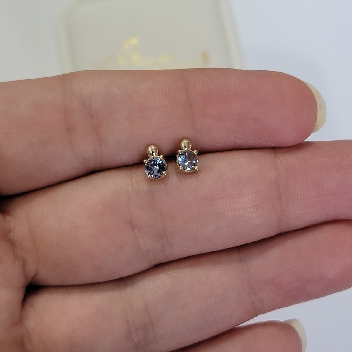 Tiny Turtle Birthstone Earrings