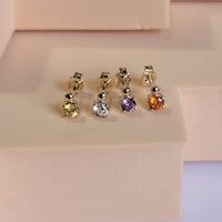 Tiny Turtle Birthstone Earrings