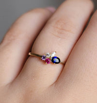 Marquise Cluster Gemstone Ring