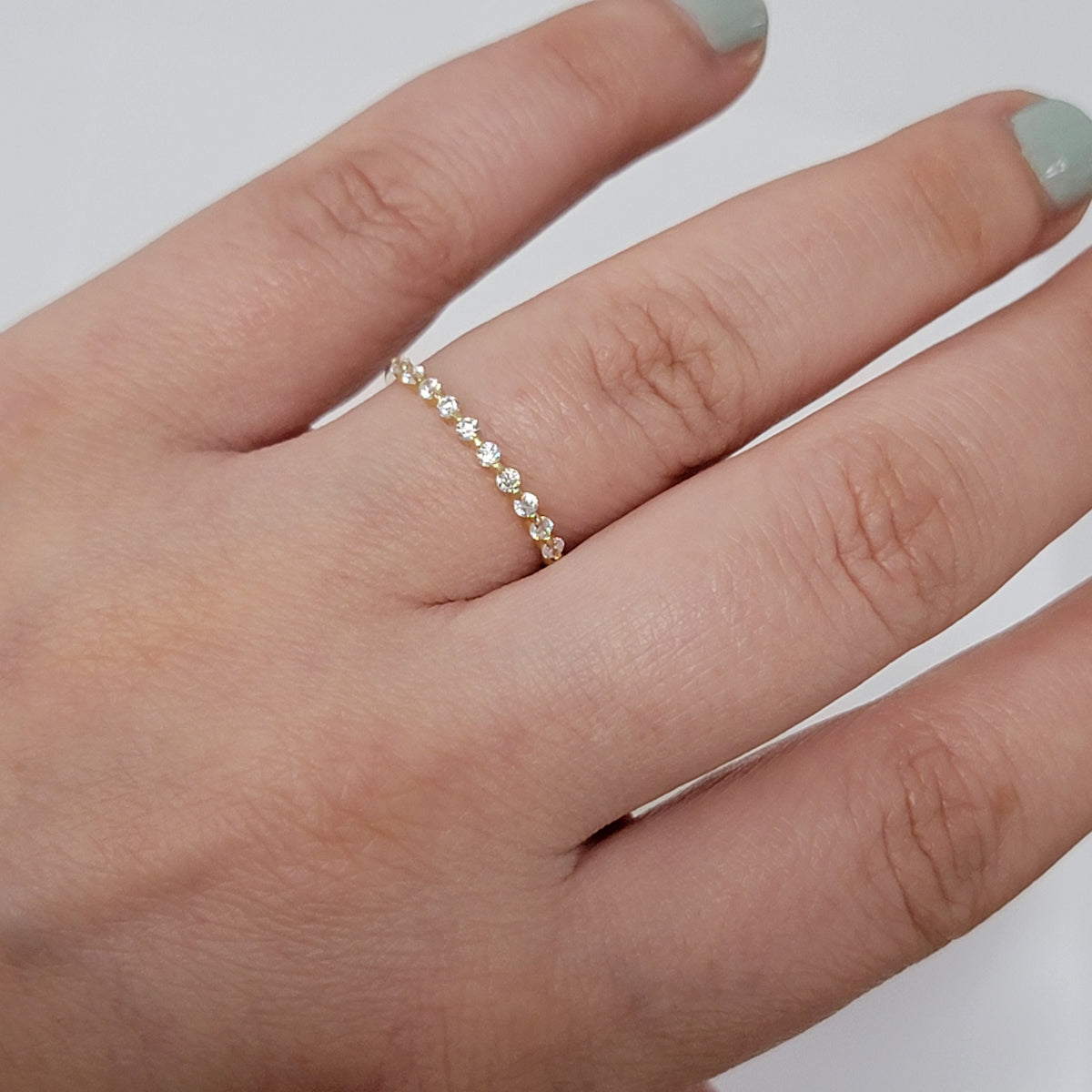 Half Eternity Diamond Wedding Rings in 14k Yellow Gold