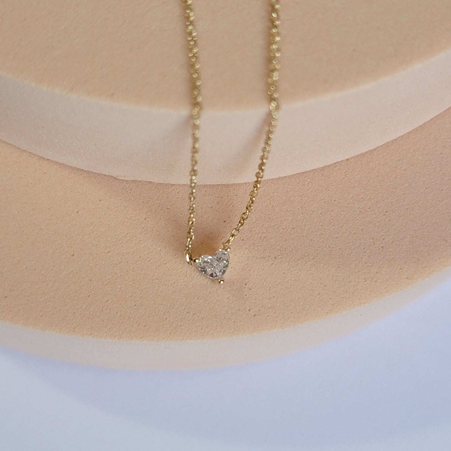 Diamond Solitaire Necklace in 14k Solid Gold, Bridesmaid Gift, Delicate Solitaire Necklace, Floating Diamond, Diamond Layering Necklace